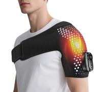 Cordless Shoulder Heating Pad with Vibration,Cordless Heated Shoulder Massager Pad, 5000 mAh Battery & Remote Control, Shoulders Wrap Massager Fits Left or Right Shoulder of Men Women