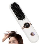 Cordless Straightener Brush - Wireless Heated Comb, 4-Level Flat Iron Hair Styling Tool for Smooth Straightening Use, Portable Hair Straightening Brush for Home Salon Travel Vacation Business Trips
