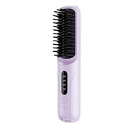 Cordless Straightening Brush, 8.07x1.69x1.85 Inches with Rapid Heat Tech, Heavy Duty Rechargeable Battery, Ionic Styler with Modern Design, Salon Tool for Business Trips and Home