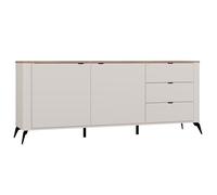 Cordoba 2D3S commode - 3 tiroirs 2 portes - 43 x 183 x 75 cm - beige cachemire chêne castello