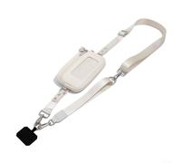 Cordon à bandoulière réglable pour téléphone, avec portefeuille amovible pour cartes, étui de rangement tour de cou, pour téléphones portables, noir, rose, marron, bleu, beige (beige)