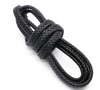 Cordon à bijoux en cuir, Cordon plat Vintage noir marron s 8mm 10mm 12mm, 1 mètre, for la fabrication de bracelets et bijoux, pièce | Noir, largeur 10 mm