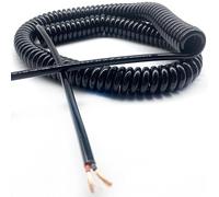 Cordon à Ressort 2 noyaux 1.5mm carré Extensible .25 mètres 9 câble d'alimentation rétractable en Spirale Fil Extensible(Stretch 1.25 Meters)