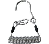 Cordon à ressort hélicoïdal de plongée avec crochet d'écoulement et boucle à dégagement rapide optimisé pour la résistance à l'eau salée (translucide)
