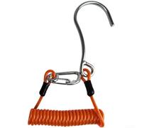 Cordon à ressort hélicoïdal pour plongée sous-marine avec crochet d'écoulement et boucle à dégagement rapide optimisé pour la résistance à l'eau salée (orange)