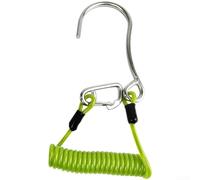Cordon à ressort hélicoïdal pour plongée sous-marine avec crochet d'écoulement et boucle à dégagement rapide optimisé pour la résistance à l'eau salée (vert)