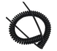 Cordon à ressort spiralé flexible et bouclé - Câble en spirale à 3 conducteurs - 0,3 mm - 22 AWG - Fil de contrôle à ressort - Tension de la gaine (extensible 5 mètres)