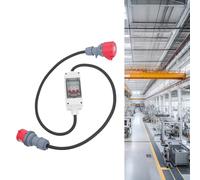 Cordon Adaptateur, Adaptateur Prise 32 A vers Prise 16 A, Coupleur 16A 3P-Disjoncteur 16A 5P, avec Disjoncteur et 1m Câble