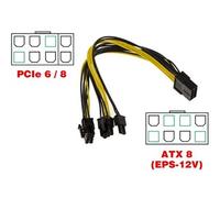 KALEA-INFORMATIQUE Cordon adaptateur ATX 8 points Femelle vers PCIe 6 ou 8 points Mâle pour carte graphique. Longueur 25 cm