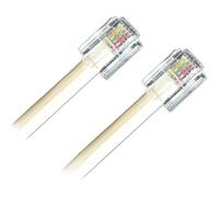 apm Câble ADSL RJ11, 10M, Cordon Téléphonique, Câble Modulaire 6P4C, Câble Plat ISDN DSL VDSL, Prise Téléphone Fixe Modem Internet Routeur Fax, Blanc, 570842