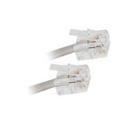 APM 570840 - Cordon ADSL Rj11 Mâle/Mâle de couleur Blanc 2M - Cordon doux et flexible pour relier à un boîtier ou un modem ADSL