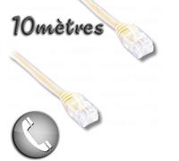 Cordon ADSL RJ11 mâle / RJ11 mâle 10m - LINEAIRE - Connecteur RJ11 6P4C - Câble ADSL