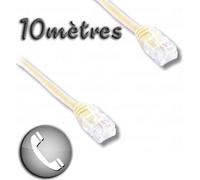 Cordon ADSL RJ11 mâle / RJ11 mâle 10m - LINEAIRE - Connecteur RJ11 6P4C - Câble ADSL