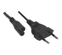 Tecline 808311 câble électrique Noir 3 m Prise d'alimentation Type C Coupleur C8 - Cables électriques (3 m, Male Connector/Female Connector, Prise d'alimentation Type C, Coupleur C8, 250 V, Noir)