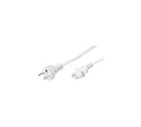 Cordon alimentation secteur blanc 1m50 0,75mm2 2 P+T droit avec fiche IEC
