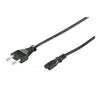 Cordon alimentation secteur noir 1m50 0,75mm2 2 pôles avec prise Philips