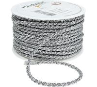 Cordon argent 4mm 25m - Décoration de Noël Lametta DIY Bricolage