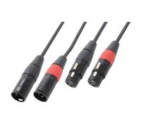 Cordon audio - PD Connex - 2x XLR mâle 2x XLR femelle - 6 m - Blindé - Fiches métalliques