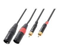 Cordon audio - PD Connex - 2x XLR mâle vers 2x RCA mâle - 1.5 m - Transmission de signal - Noir