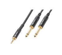 Cordon audio - PD Connex - 6 m - Jack 3,5 mâle stéréo - 2 x Jack 6,35 mono - Haute qualité