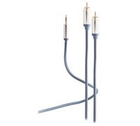 Cordon audio - SHIVERPEAKS - FLEXLINE - 2x RCA-jack 3 5 mm - 0 75 m - Plaqué or
