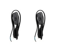Cordon avec interrupteur pour luminaire - ZENITECH - Lot de 2 - 1,5m - Noir - Installation rapide - Sécurisé