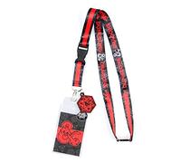 Cordon avec logo Dongeons et Dragons avec D20 en caoutchouc pour porte-badge