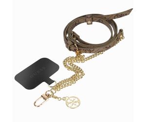 Cordon Bandoulière Smartphone Longueur 150cm avec Accroche Universelle Marron clair