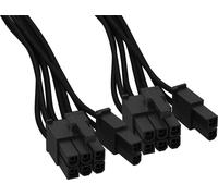 Cordon BeQuiet ordinateur, alimentation [2x ATX mâle 8 pôles (6+2) - 1x connecteur 12 broches (bloc d'alimentation)] 0.60 m noir