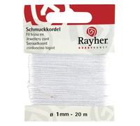 Rayher 8947302 Cordon pour Bijoux Blanc Ø 1 mm 20 m