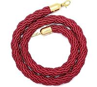 Cordon bordeaux extra-long avec mousquetons dorés, longueurs 50-500 cm | Cordon tressé de 32 mm pour tapis rouges, présentoirs de musée, inaugurations, galas, cérémonies et entrées officielles