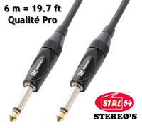 Cordon câble 6 m guitare instrument HQ jack 6,35 mm PD-CONNEX CX118-6 177.624