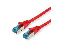Cordon Cat.6A A) / 10 Gigabit S/FTP, LSOH, rouge, 0,15 m