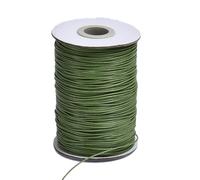 Cordon ciré en polyester - 40 m x 3 mm - Rond - En cuir synthétique - Résistant à la déchirure - Pour bracelets, fabrication de bijoux, bricolage, colliers, macramé, emballage cadeau - Vert armée