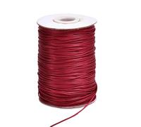 Cordon ciré en polyester - 80 m x 2 mm - Rond - En cuir synthétique - Résistant à la déchirure - Pour bracelets, fabrication de bijoux, bricolage, colliers, macramé, emballage cadeau - Bordeaux