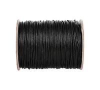 Cordon ciré Polyvalent pour la Fabrication de Bijoux en macramé, Bracelets, Colliers et Loisirs créatifs Noir (160 m x 1,5 mm)