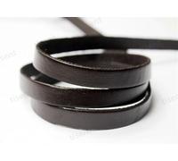 Cordon Cuir Bande Plate en Cuir de Vache véritable 10 mm x 2, Bande 1 cm Large for la Fabrication Bracelets et d'artisanat d'art Cordons en Cuir pour Bracelet Collier(Dark Brown)