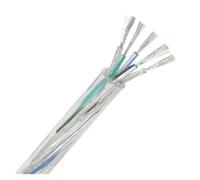 Cordon d'alimentation à Gaine Transparente de 10/ 20M, 2 3 4 5 cœurs, 28/26/24/22/20/18/16awg, Ligne câble en cuivre étamé isolé PVC(5 Cores 20m,22AWG)