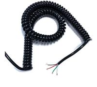Cordon d'alimentation à ressort, 1 câble à ressort en PU 4 conducteurs 20/26 /22AWG extensible 1/2/3/4/5/6/7/8/9/10/mètres fil télescopique spirale(4 Cores 26 Awg,Stretch 8 meter)