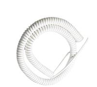 Cordon d'alimentation à ressort, Câble d'alimentation spiralé blanc extensible 2 conducteurs x 0,75 m2 électrique télescopique à ressort 3,5 Bobine rétractable(Stretch 2.5 meter 2 Core 18AWG)