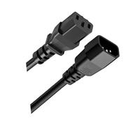 Cordon d'alimentation C13 à C14 de résistance industrielle avec boîtier renforcé 18 AWG - Noyaux en cuivre épais pour appareils puissants - Cordon d'alimentation IEC industriel en PVC