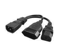Cordon d'alimentation de 30 cm IEC320 C14 vers IEC320 C13+ EU4 mm 1 à 2 adaptateurs répartiteurs en Y - Câble d'extension de fil de conversion