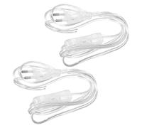 Cordon d'alimentation de Lampe 2pcs Interrupteurs Ac220 EU | PVC Cuivre, Câble Transparent Simple et Stylé, pour Veilleuse Chambre Dortoir, Meuble et Remplacement