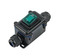 Cordon d'alimentation en ligne IP65, interrupteur à bascule marin, marche/arrêt, boîte de jonction étanche, connecteur à courant élevé 20A, extérieur, 250V(2 Hole-Green)
