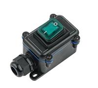 Cordon d'alimentation en ligne IP65, interrupteur à bascule marin, marche/arrêt, boîte de jonction étanche, connecteur à courant élevé 20A, extérieur, 250V(1 Hole-Green)