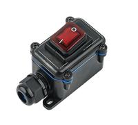 Cordon d'alimentation en ligne IP65, interrupteur à bascule marin, marche/arrêt, boîte de jonction étanche, connecteur à courant élevé 20A, extérieur, 250V(1 Hole-Red)