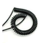 Cordon d'alimentation en spirale à ressort télescopique à 2 conducteurs 24AWG noir 2,5 m à 1,25 m extensible