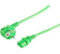 Cordon d'alimentation froid Fiche à contact de protection coudée IEC320-C13 Femelle vert - Longueur : 3,0m