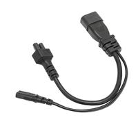 Cordon d'alimentation IEC320 C14 Mâle vers C5 C7 Femelle, Câble d'extension d'alimentation étanche de 11.8 Pouces Résistant à la Chaleur 10A 250V pour Lampes de Bureau