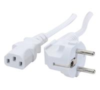 Cordon d'alimentation PC CEE7 / C13 blanc - 1,8 m